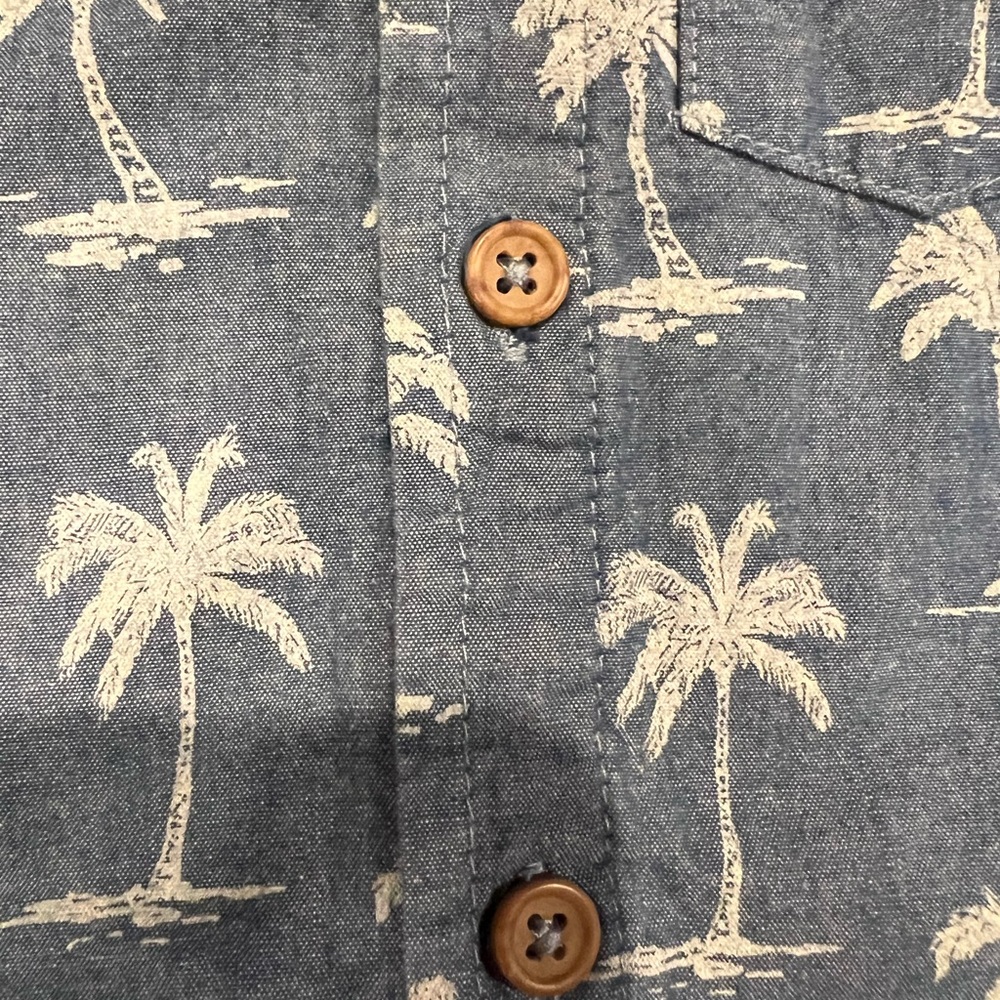 Boys Rock palm tree button down shirt - Picture 2 of 7
